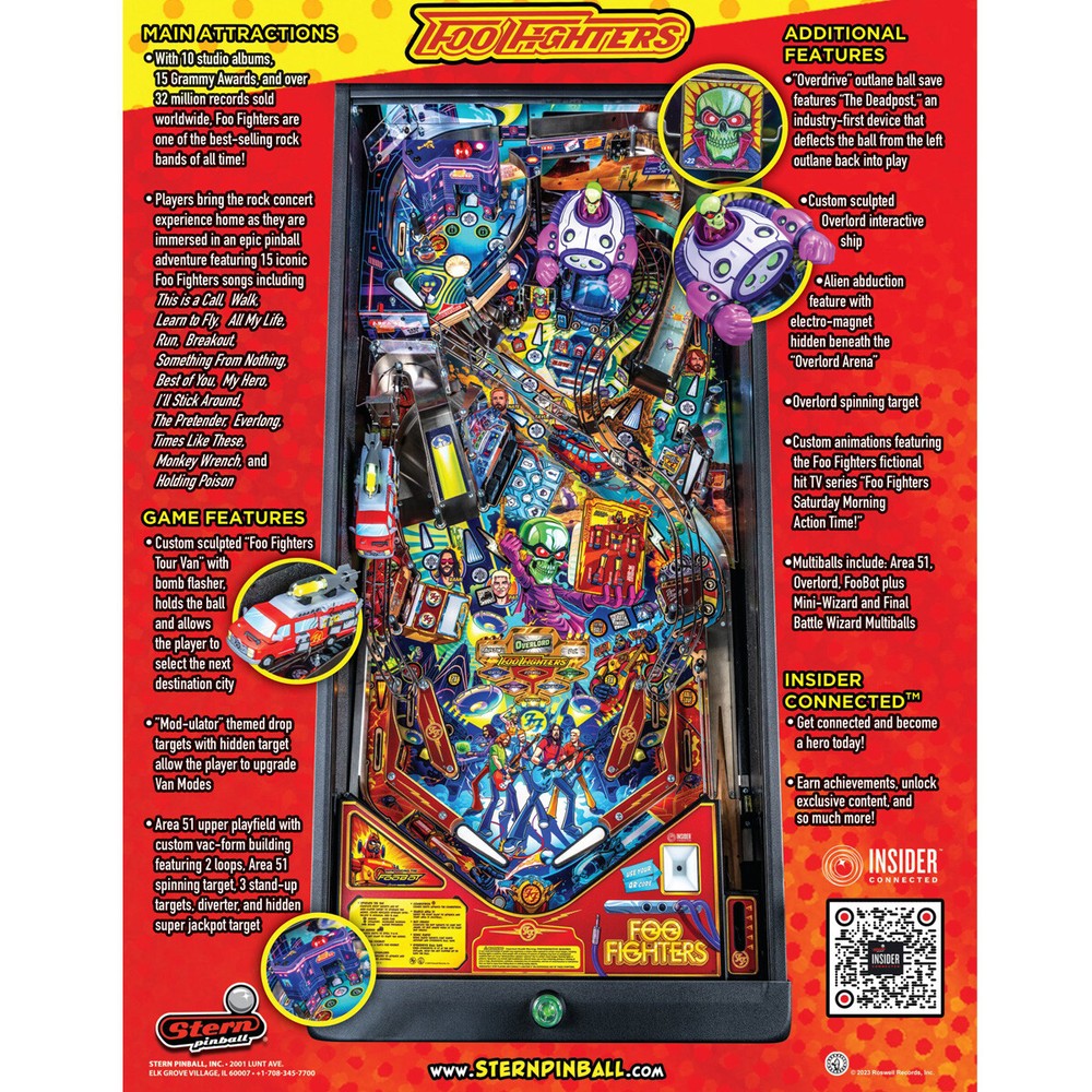 Stern Foo Fighters Premium Pinball Machine