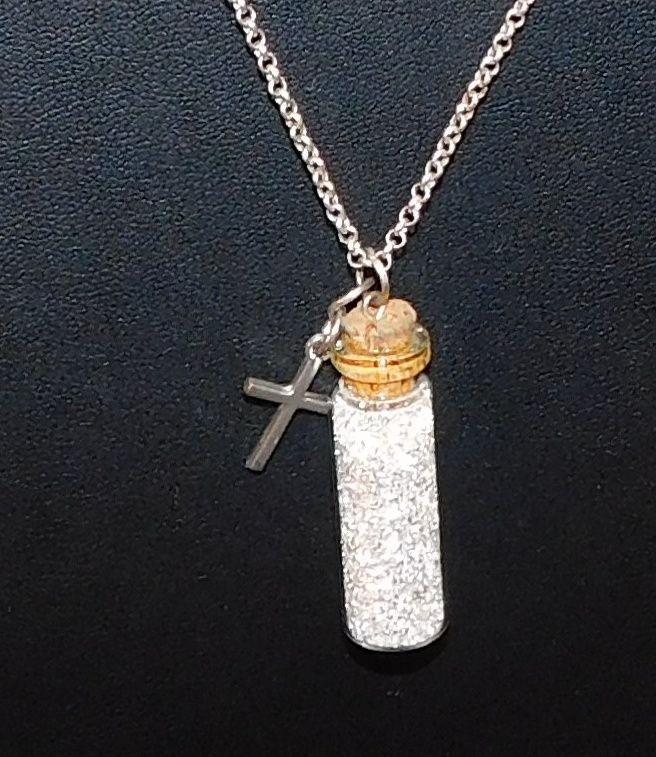 Handmade Silver Tone Prayer Dust Necklace