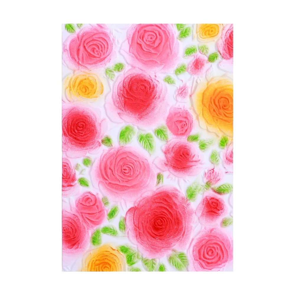 3D Embossing Folder for Card Making,Floral Pattern Clear Plastic Texture Fade...