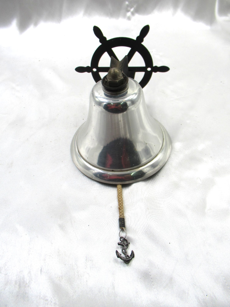 Ship Boat Bell Dinner Bell Vintage Chrome Tone