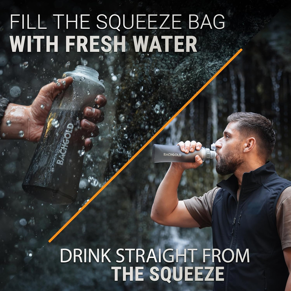 Water Filter Camping – Squeeze Foldable Squeeze Bottle | Ultralight Backpacking