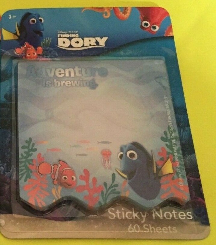 Disney Pixar Finding Dory Nemo Sticky Notes "Adventure is Brewing" New 60 SHEET