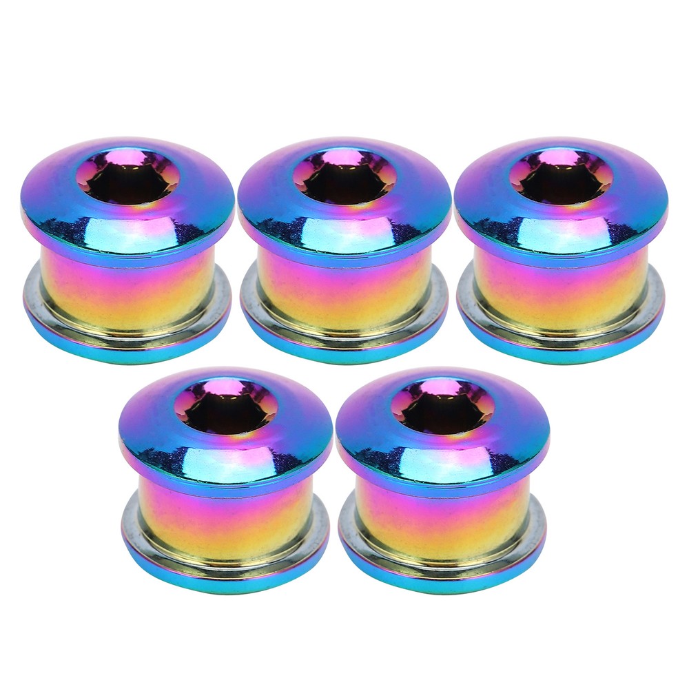 (Multicolor)5Pcs Chainring Bolts RustProof Easily Install Disc Screw CH