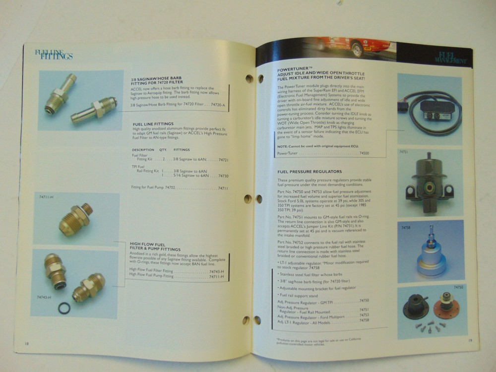 Vintage Original 1996 Accel Engine Management Systems Catalog