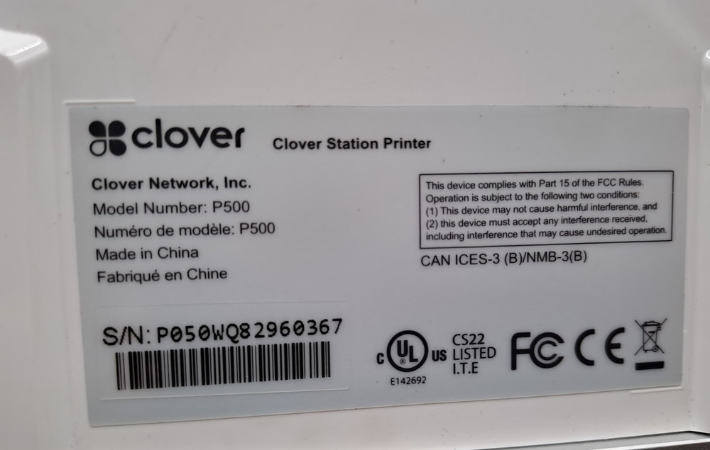 Clover Station P500 Receipt Printer