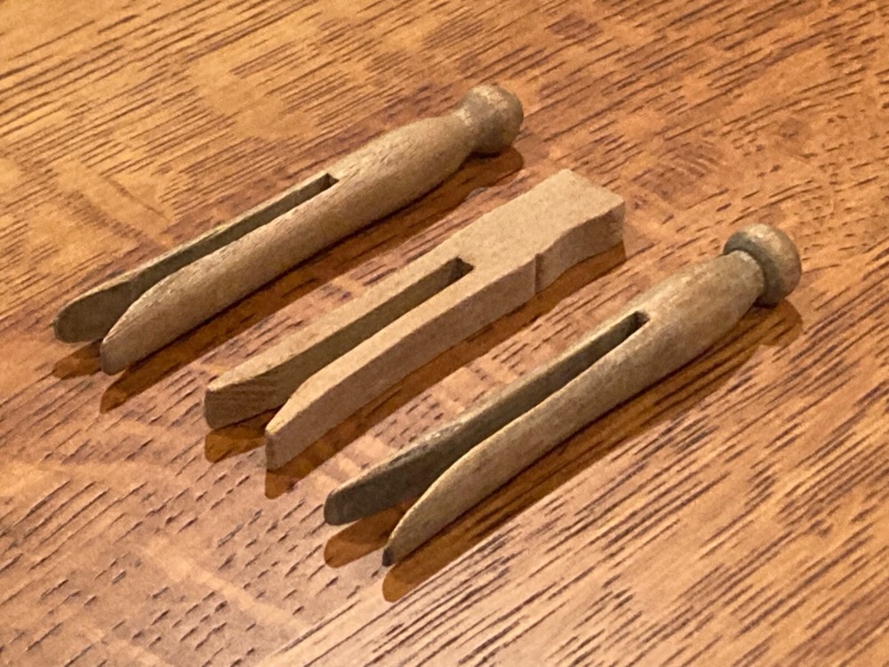 Vintage Wood Clothespins - 3 Different Designs
