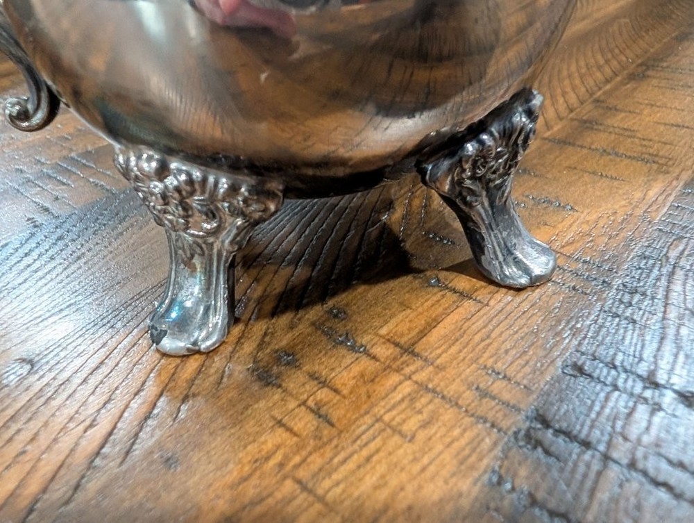 Vintage Silver-Plated Creamer with Ornate Handle