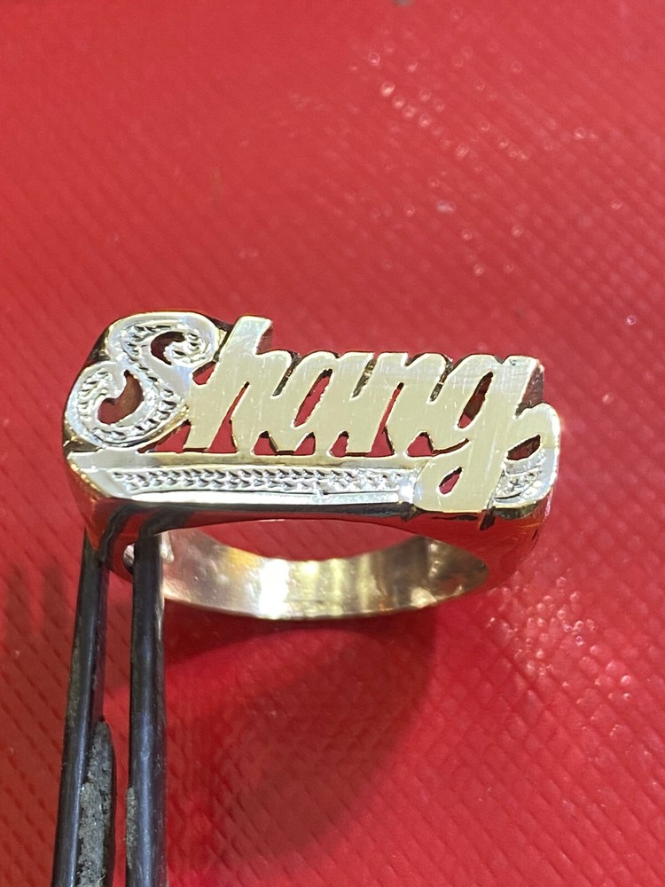 10K Solid Gold Personalized Name Ring Fine Jewelry size 6-11 avalable