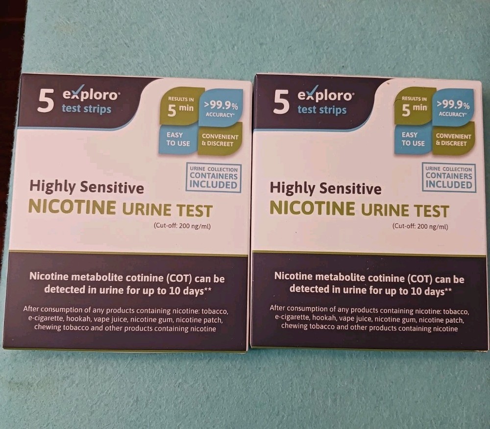 2x Exploro Nicotine Testing Kit at Home, Cotinine Urine Test, Highly Sensitive