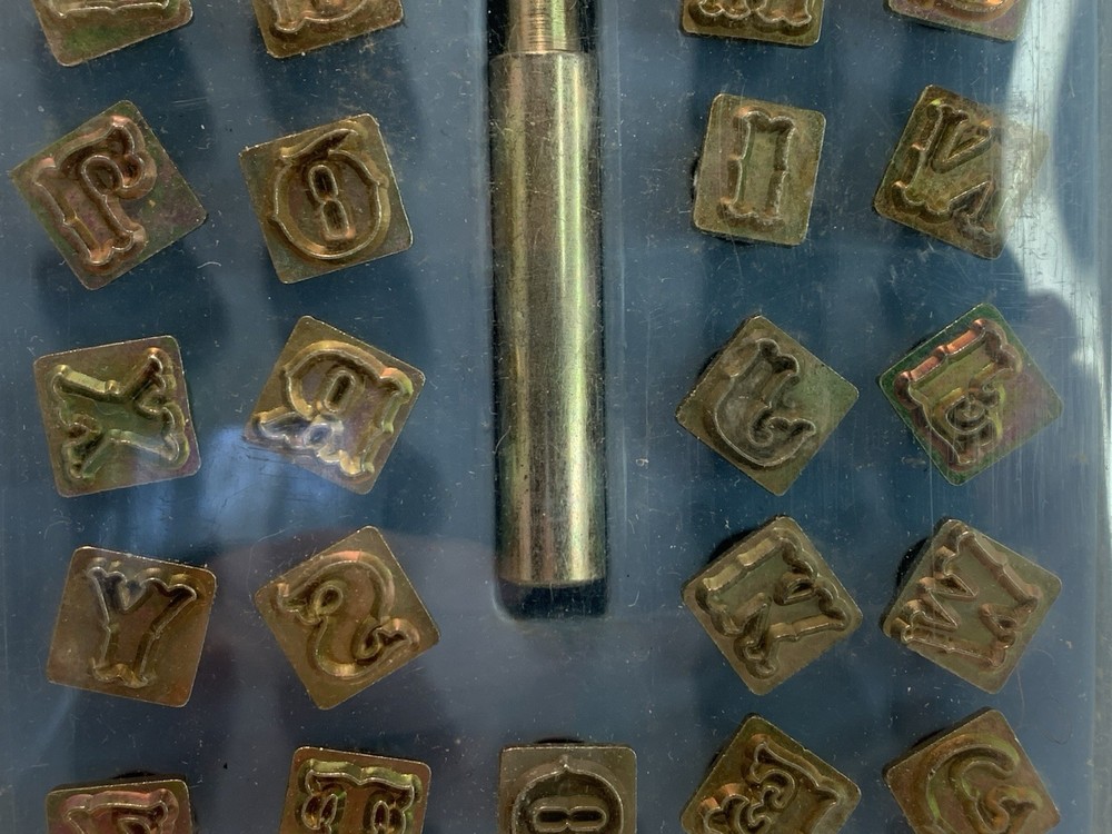 26 Leather Stamps Alphabets Plus Good Condition