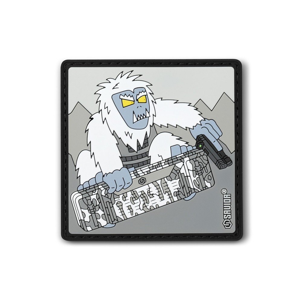 [SAVIOR] Snowboard Yeti Tactical Morale PVC Patch Rubber w/ Hook Back Panel Fun