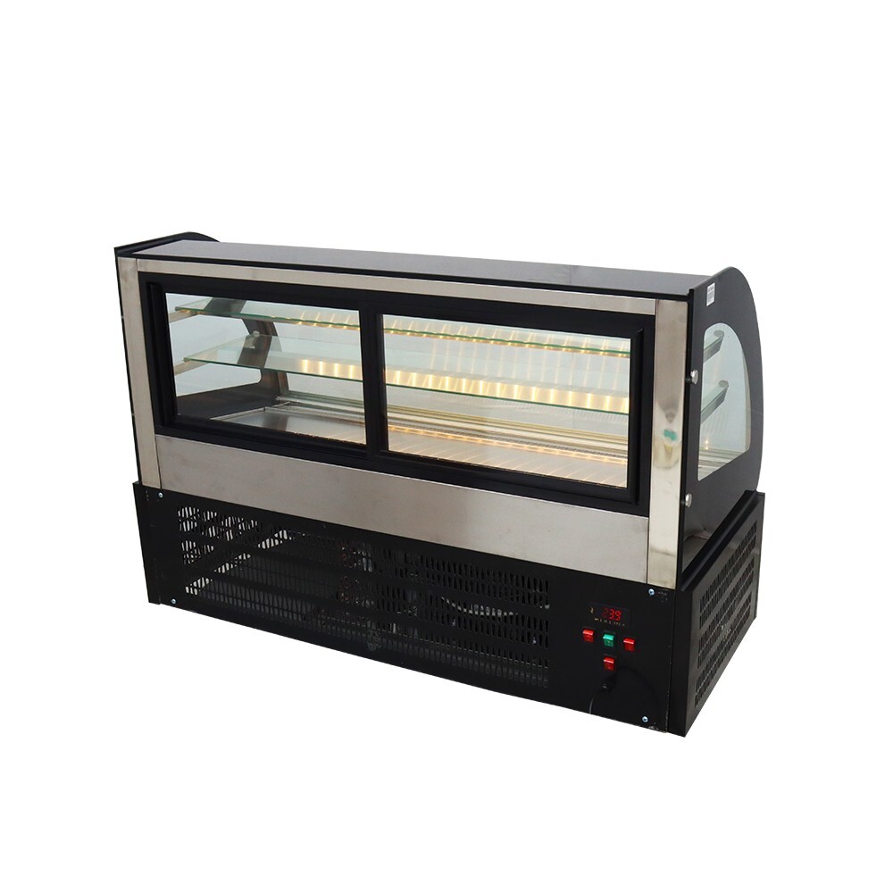 220V Desktop Refrigerated Cake Display Cabinet 3 Layers Bakery Showcase