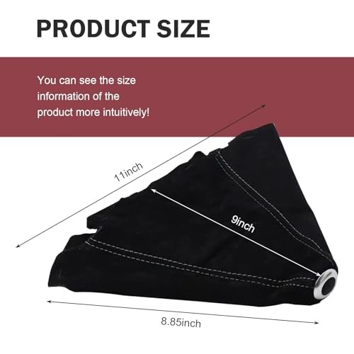 Car Shift Boot Cover, Suede Leather Manual Automatic Shift Black/Black Line