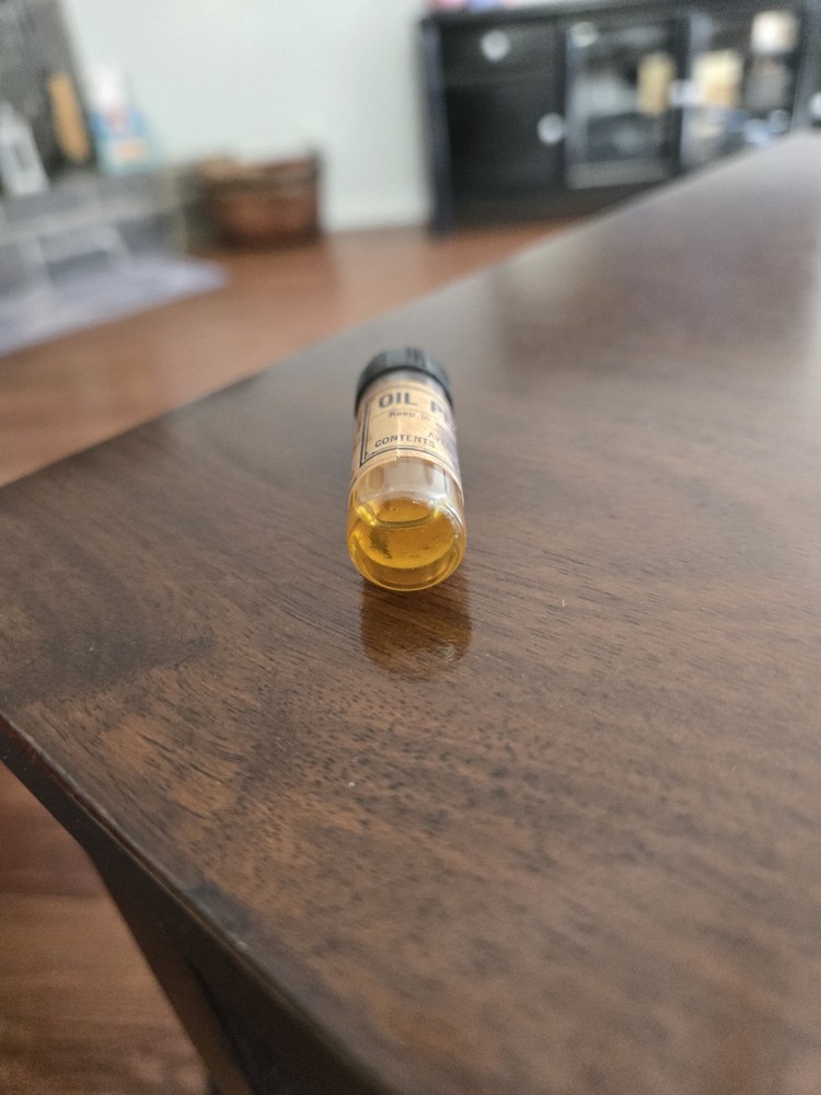 Vintage Oil Peppermint Glass Container Used