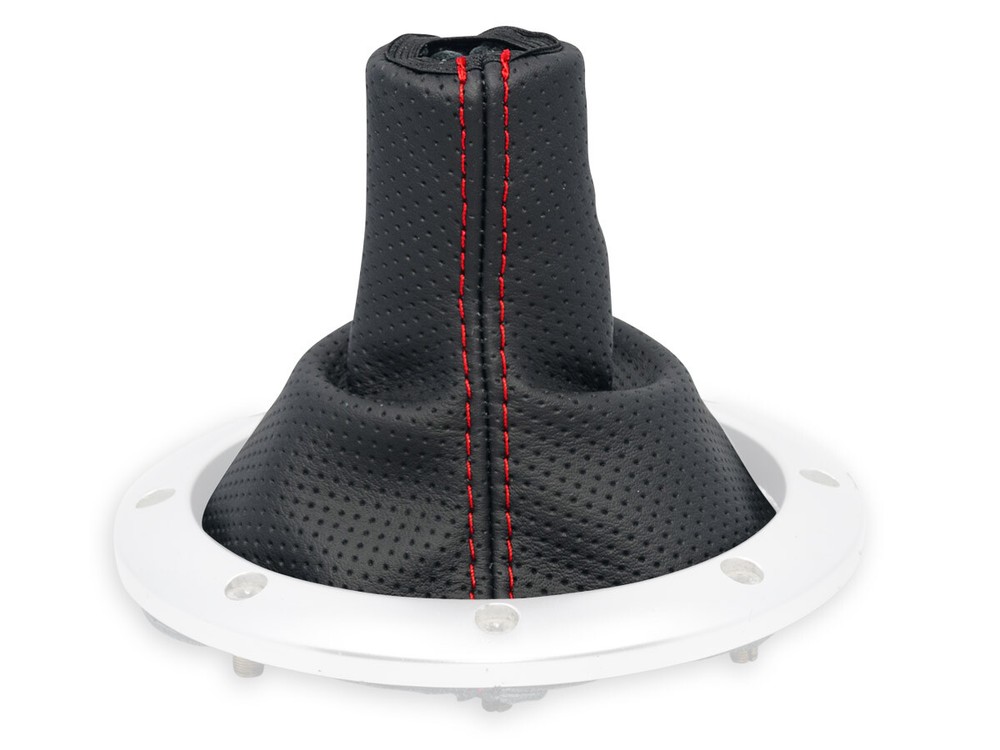 FOR AUDI TT 1998-2006 GEAR SHIFT BOOT GAITER PERFORATED LEATHER STITCHING RED
