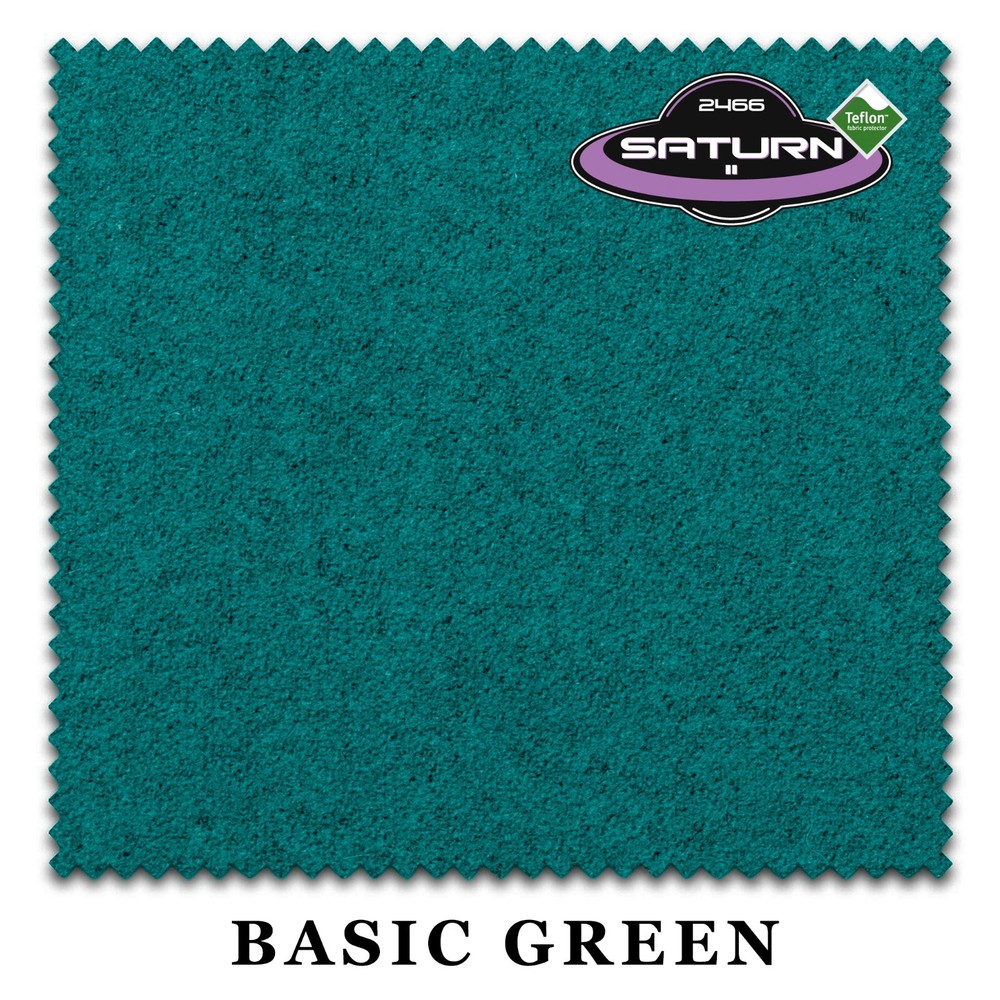 9' Championship Saturn II Teflon Billiard Pool Table Felt Cloth - Basic Green