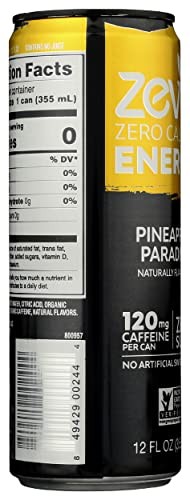 Zero Calorie Energy Drink, Pineapple Paradise, 120mg Caffeine, Zero Sugar,