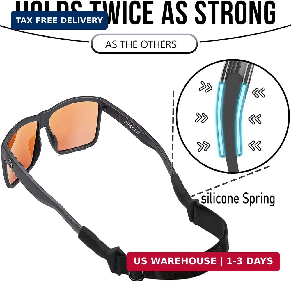 KSACLE Adjustable Glasses Strap - 4 Pack No Tail Eyeglass Straps, Universal Fit