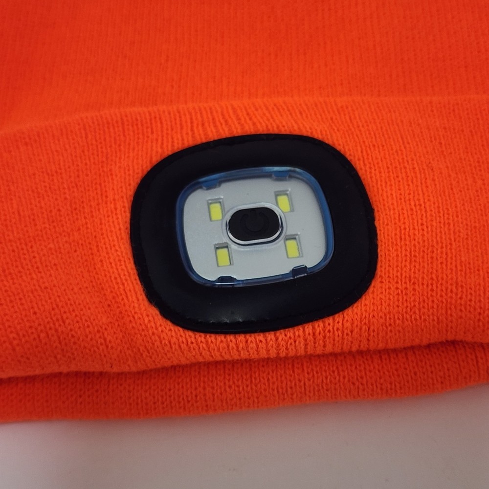Beanie Hat - Orange LED Light-Up
