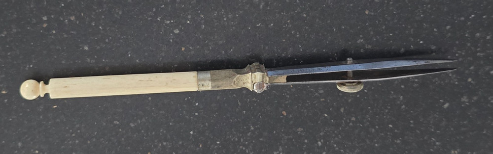 Antique 19th-C Bone Handle Draftsman's Lettering Pen, No Makers Mark
