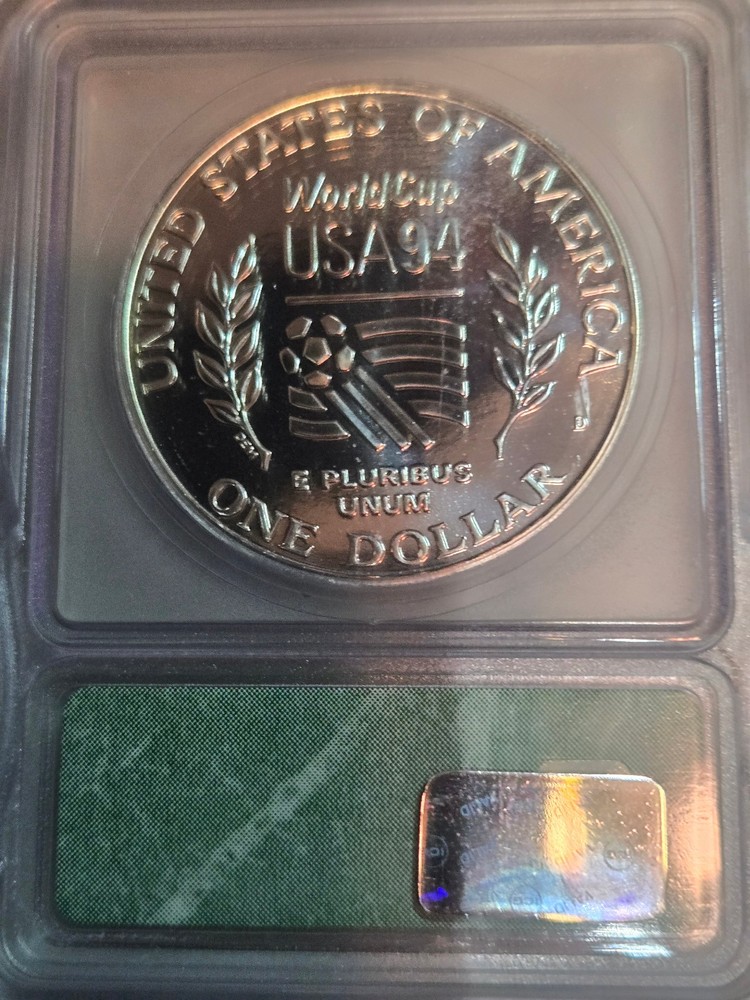 1994-D World Cup Silver Commemorative Dollar ICG MS70