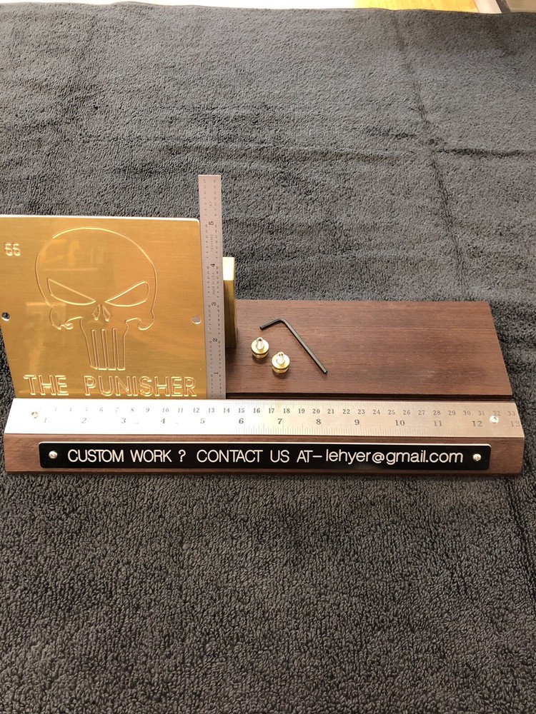 PUNISHER SOLID BRASS MASTER ENGRAVING PLATE FOR NEW HERMES FONT TRAY