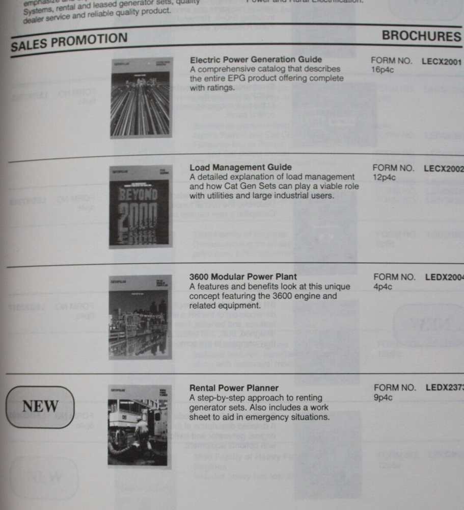 1993 Caterpillar Tractor Engine Division Advertising Training Directory Catalog