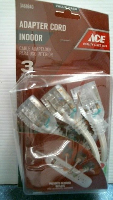 ACE 3 Pack Adapter Cord, 8 In  Light Duty   (3468840)  FS