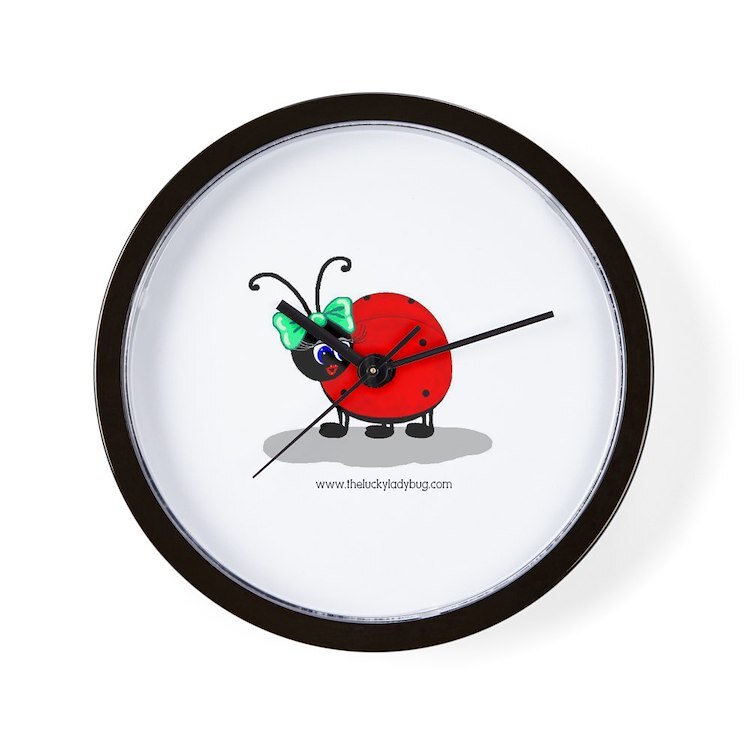 CafePress Bow Bug Green 10" Wall Clock (25315648)