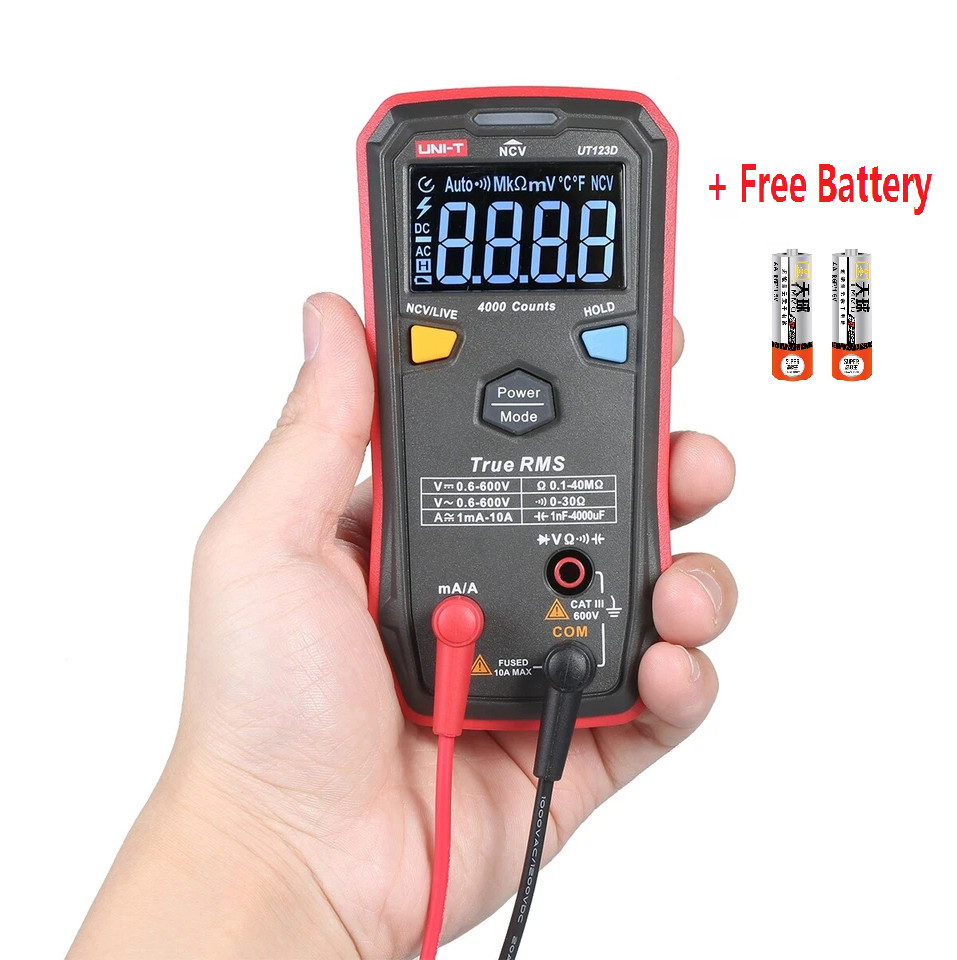UNIT UT123D Smart TRMS Digital Multimeter AC/DC Volt Amp Live Wire NCV Tester