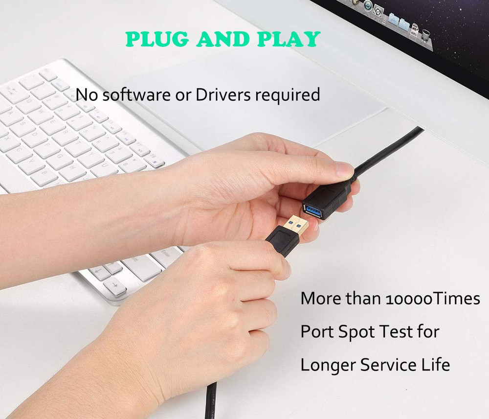 USB 3.0 Extension Cable 15FT USB Cable High Speed 3.0 USB Extender Cord Type a M