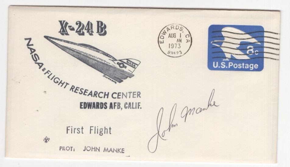 John Manke Signed Cover / Autographed X-24B Test Pilot
