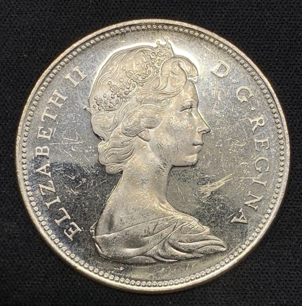 1965 Canada Silver Dollar $1 - Colorful Toned
