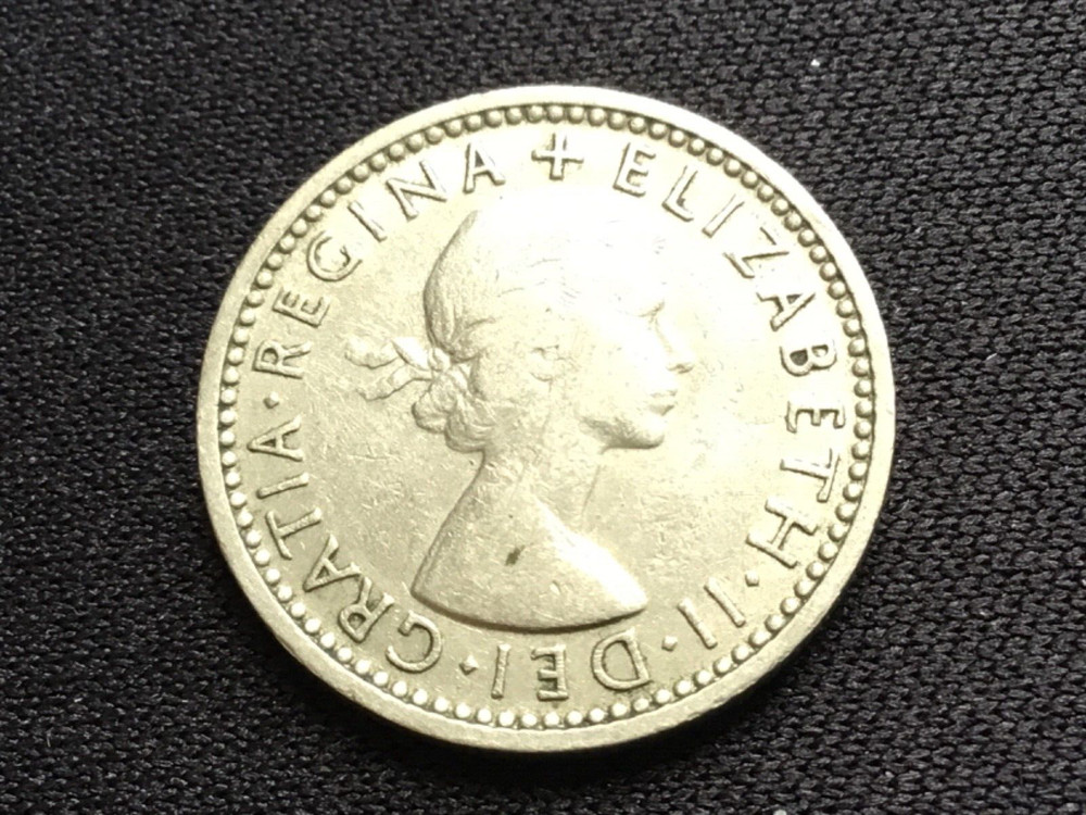 1960 British Elizabeth II sixpence 6d