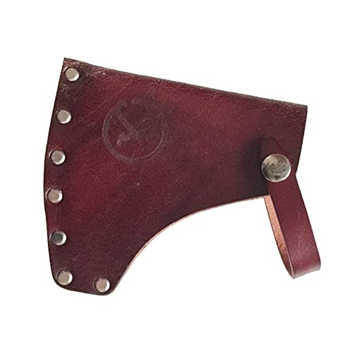 Leather Hatchet Sheath Axe Head Cover Protector with Secure Snaps, Heavy Brown