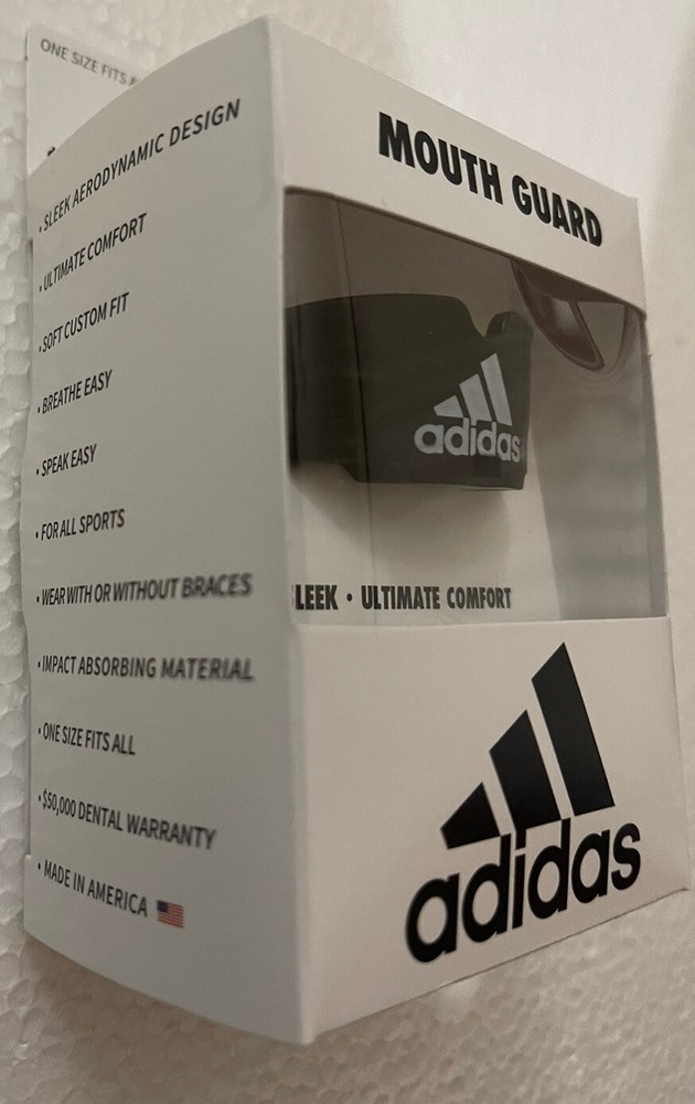 Adidas, Mouth Guard ,COLOR BLACK, TETHER INCLUDED