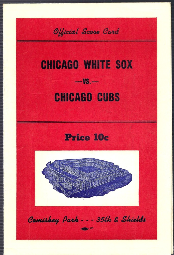 1955 Chicago Cubs vs White Sox Exhibition Game Scorecard Program Unscored (C)