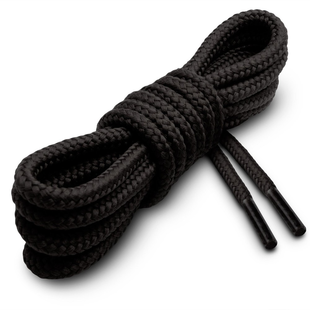 Replacement Boot Laces 64-Inch (2 Pair, Black) Round Heavy Duty Durable