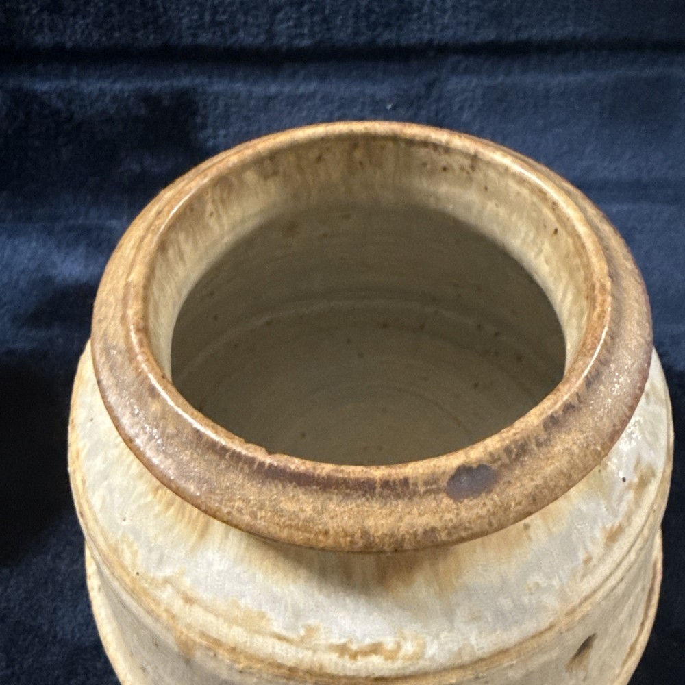 Studio Art Pottery Word Jar - Raisins - Container Jar With Cork Top SIGNED