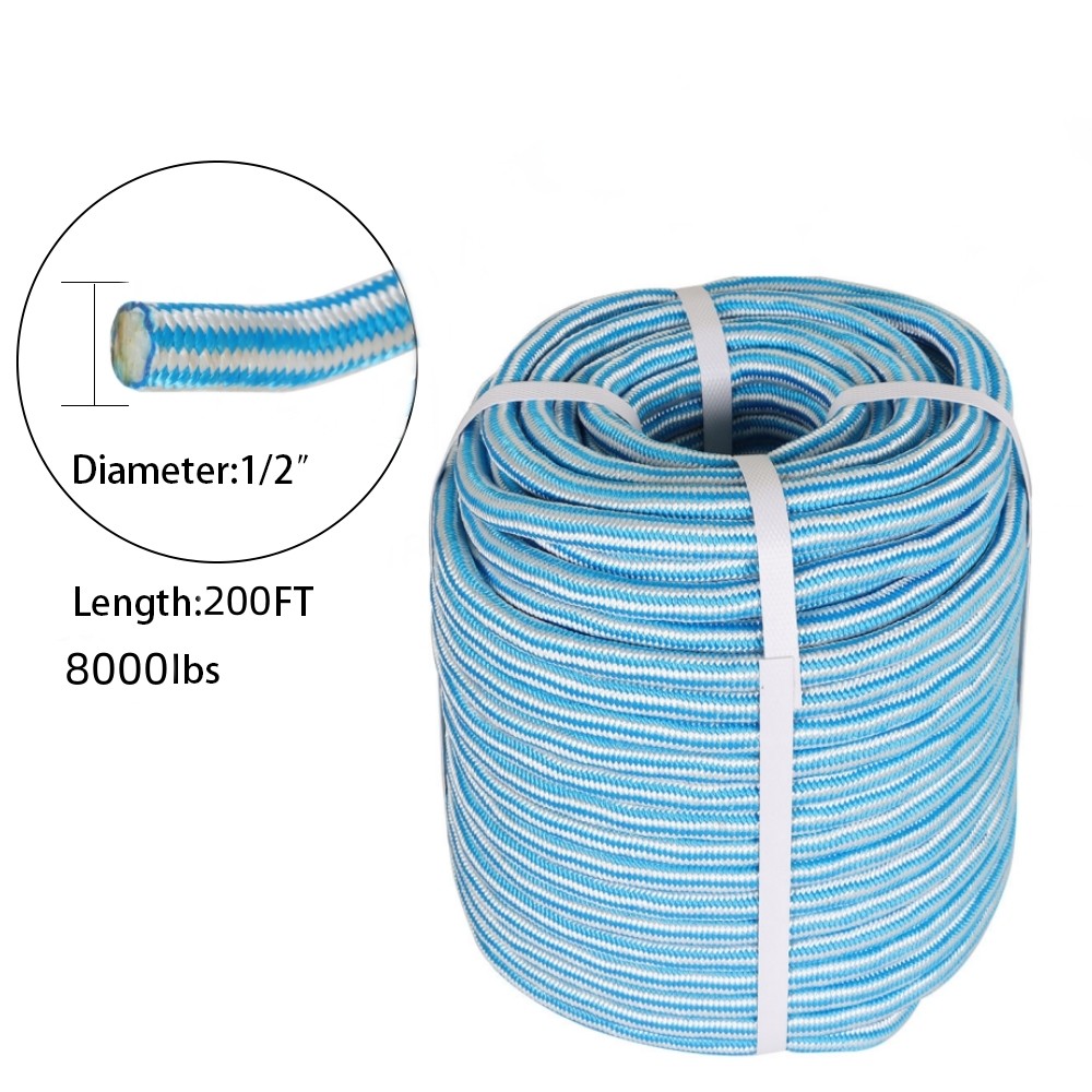 Arborist Tree Rope 1/2" × 200' 24 Strand Braid Polyester Rope 8000Lbs