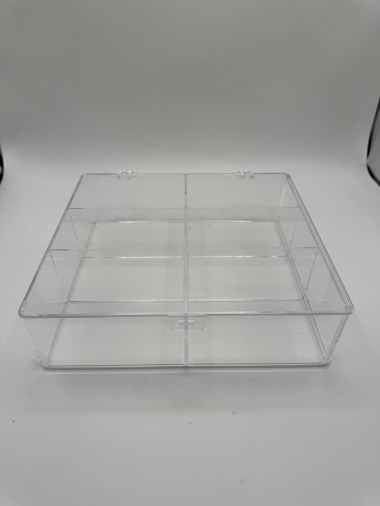Clear Acrylic Compartmentalized Showcase Display Box with Hinged Lid 8х7.5x2