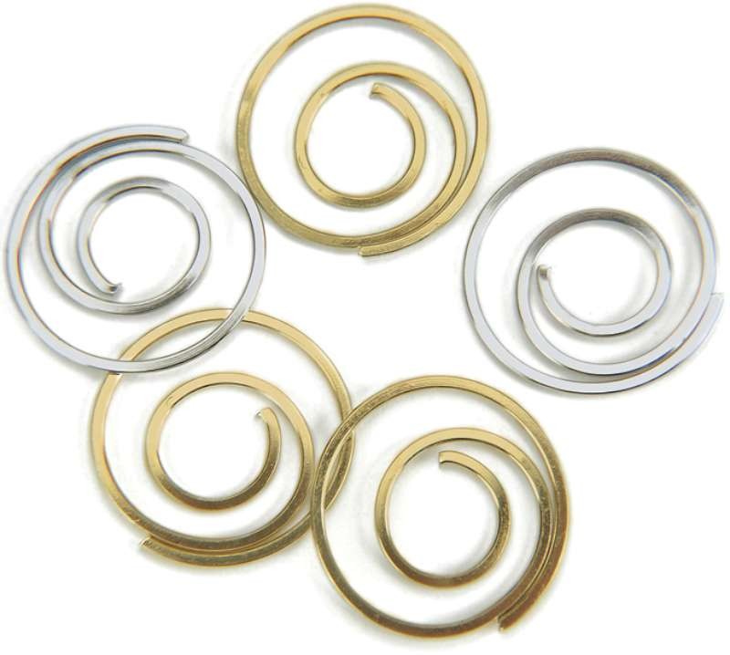 Metal Spiral Clips .75" 25/Pkg Gold & Silver