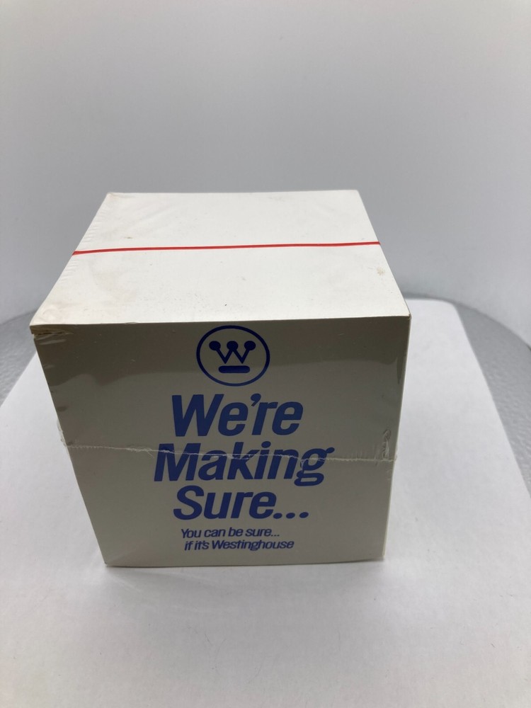 Vintage Westinghouse "You Can Be Sure..." Note Cube Sealed Notepad