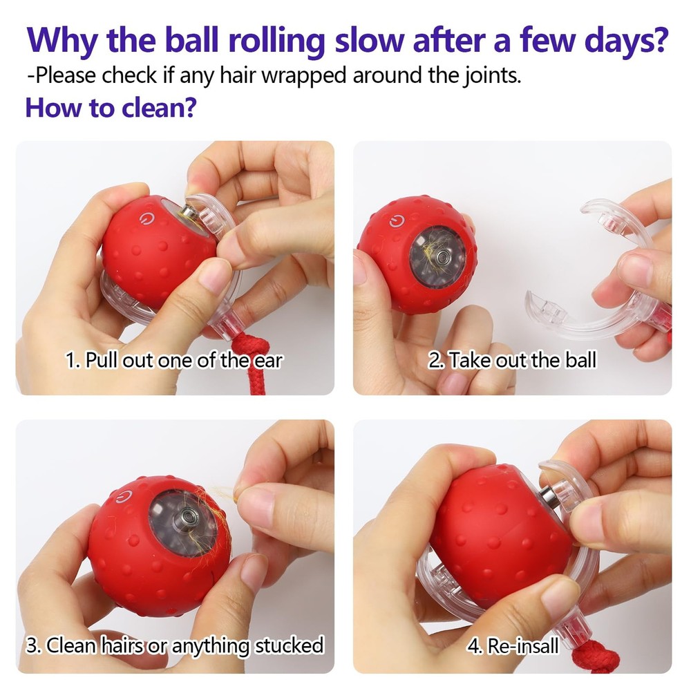 Cat Toys Interactive with Motion Activated & Chirping, Rolling Super Fast on ...