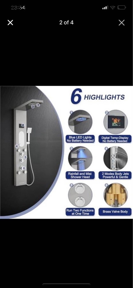 Stainless Steel Shower Panel