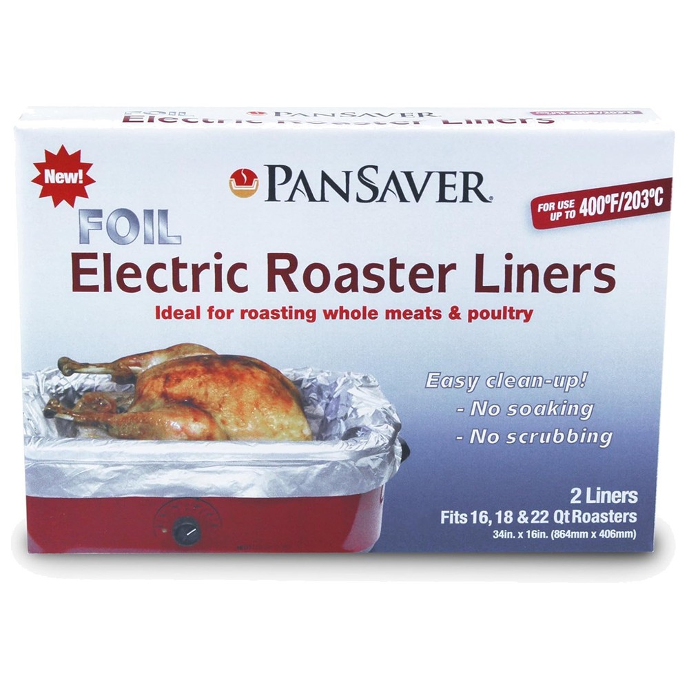 Effortless Cleanup Disposable Foil Liners for 22 Quart Electric Roasters, 2 Pack