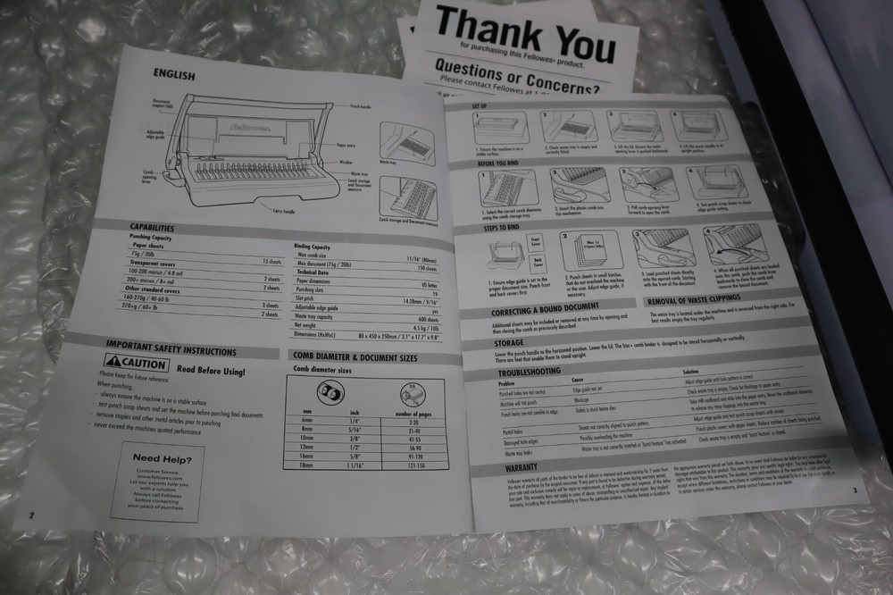 Fellowes 5006501 Binding Machine Star Comb - Gray
