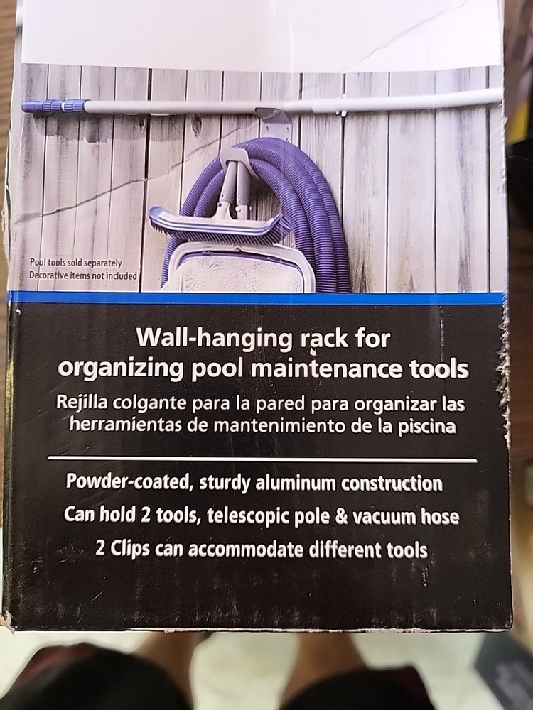 MAINSTAYS Pool Accessory Organizer Wall Hanging Rack for Pool Maintenance Tools