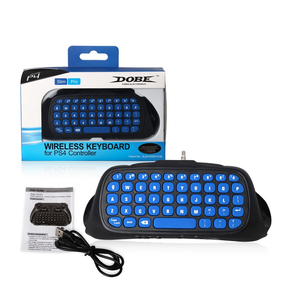 Wireless 2.4G Keypad for PS4 Controller, Chat Keyboard with Audio & Speaker