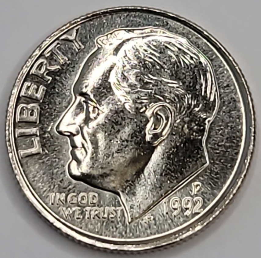 1992 P Uncirculated Roosevelt Dime - CN-Clad